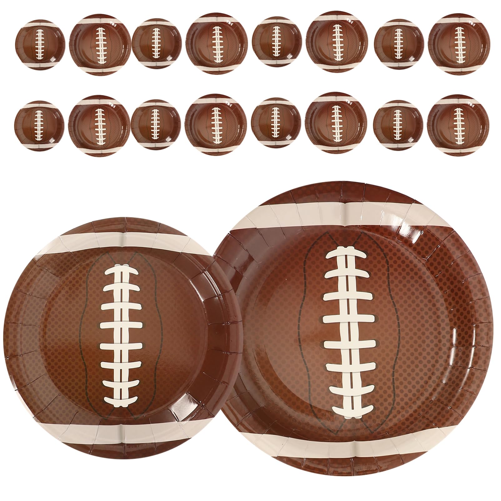 Gogogmee Rugby Paper Plate Set 20pcs Disposable Snack Serving Plates Rugby Theme Party Tableware Paper for Outdoor/indoor Events