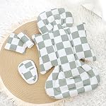 DILIMI Insert de siège de voiture pour bébé, tête de siège pour bébé avec 3 Paddings de sangle, Coussin de siège de voiture pour poussette, Swing, Bouncers, Vérification verte