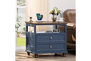 Her Majesty Nightstand, Adorned with Drawer Duo