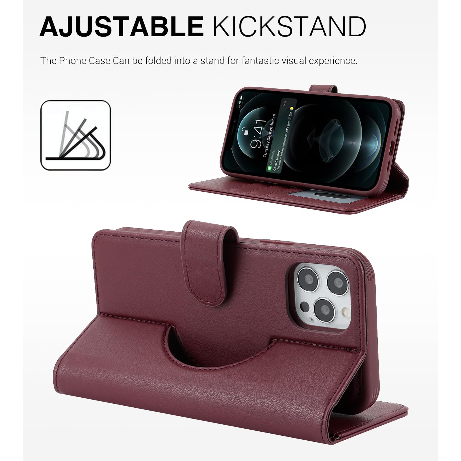 ELTEKER Cover per iPhone 12/12 Pro, Custodia a Libro in Pelle