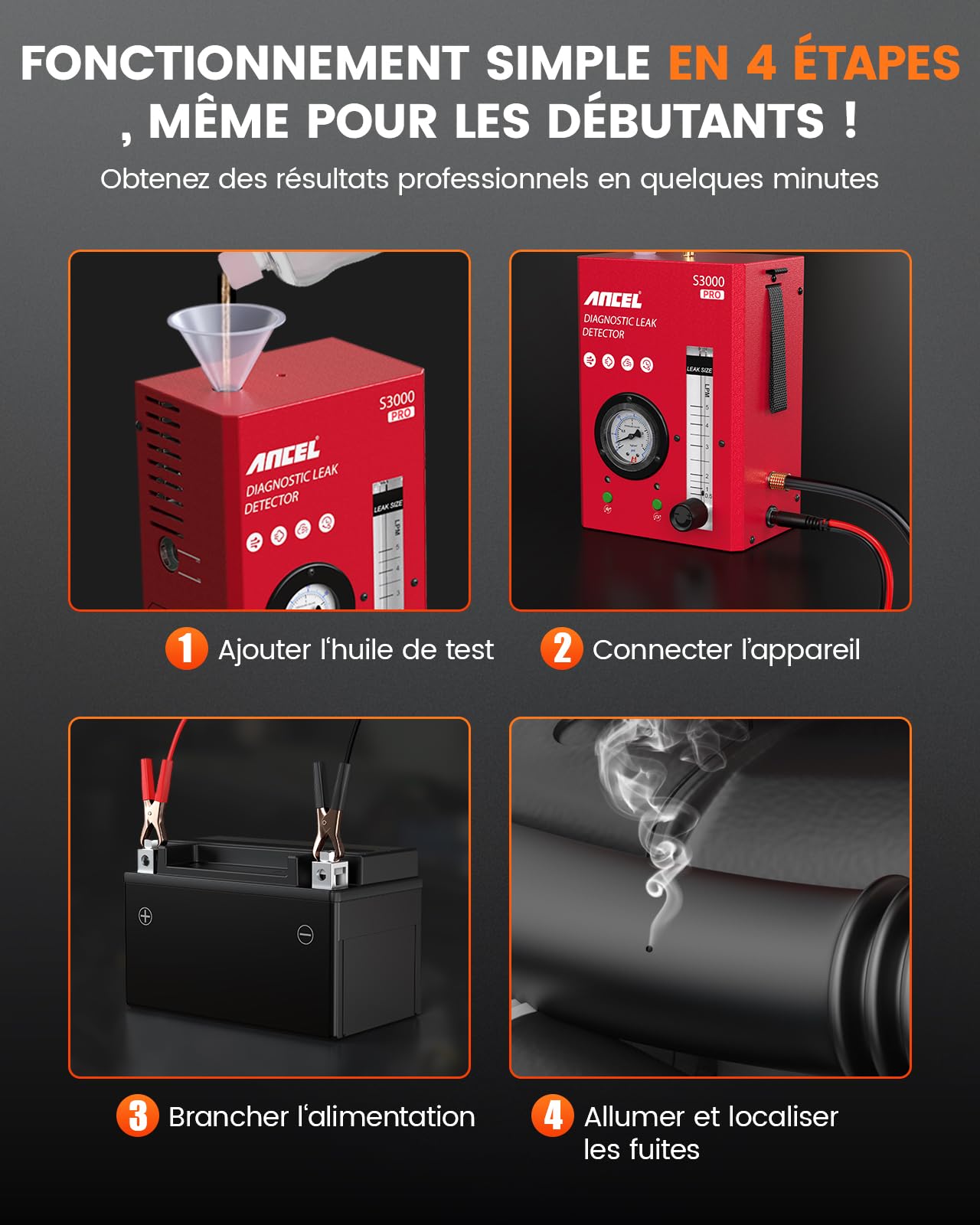 Machine a Fumee Detection de Fuite - Débitmètre/Manomètre/Pompe à Air ANCEL