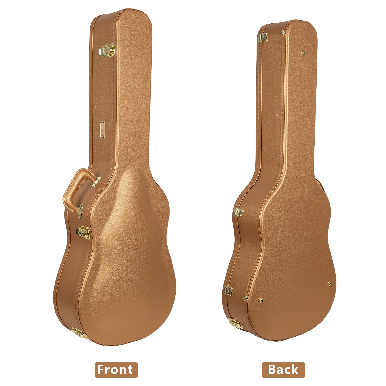 Crossrock Seria Designer - uniwersalna drewniana obudowa na gitarę klasyczną 4/4 - blokada bezpieczeństwa, metalowe nóżki, miejsce do przechowywania - luksusowe złoto (CRW520CLG), Luksusowe złoto, 4/4