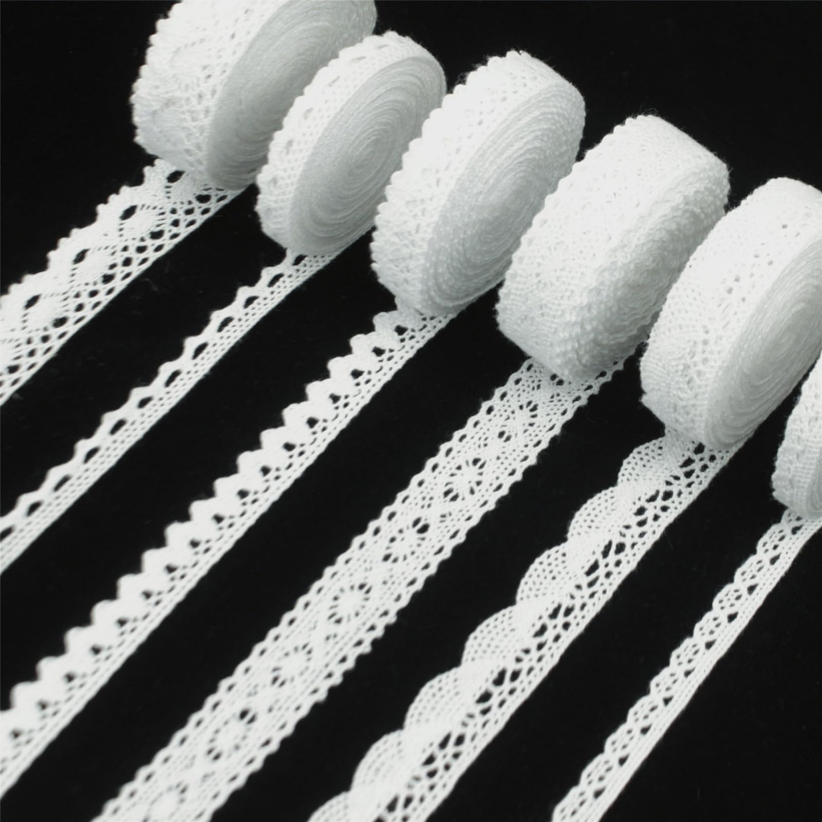 White Lace Ribbon Cotton Crochet Lace Trim for Scrapbooking Dream Catcher Decorative Crafts Supply (30 Yards)