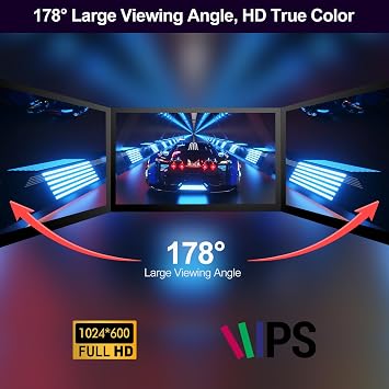 7 inch IPS LCD Display with Capacitive Touch Screen 1024x600 HDMI Monitor for Raspberry Pi 5/4B/3B+/3B/B+, Built-in Dual Speakers, Supports DAC/DAC PRO/AMP/AMP PRO and Raspberry Pi Hats