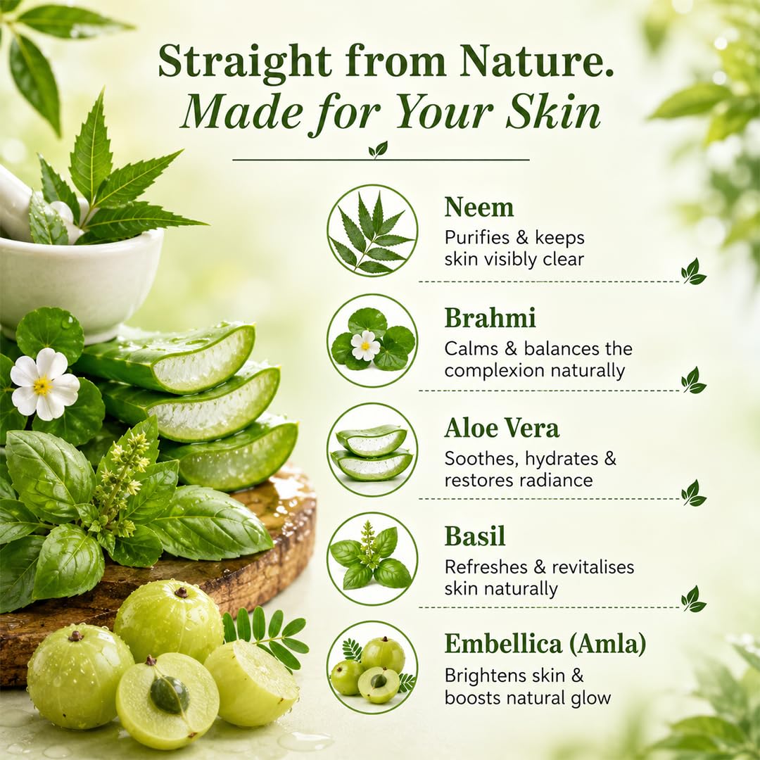 Vedic Line Neem & Brahmi Facial Kit, For Reduce Dark Spots, Acne With Aloe Vera, Embellica & Vitamin C Gives Healthy And Glowing Skin, 620Ml
