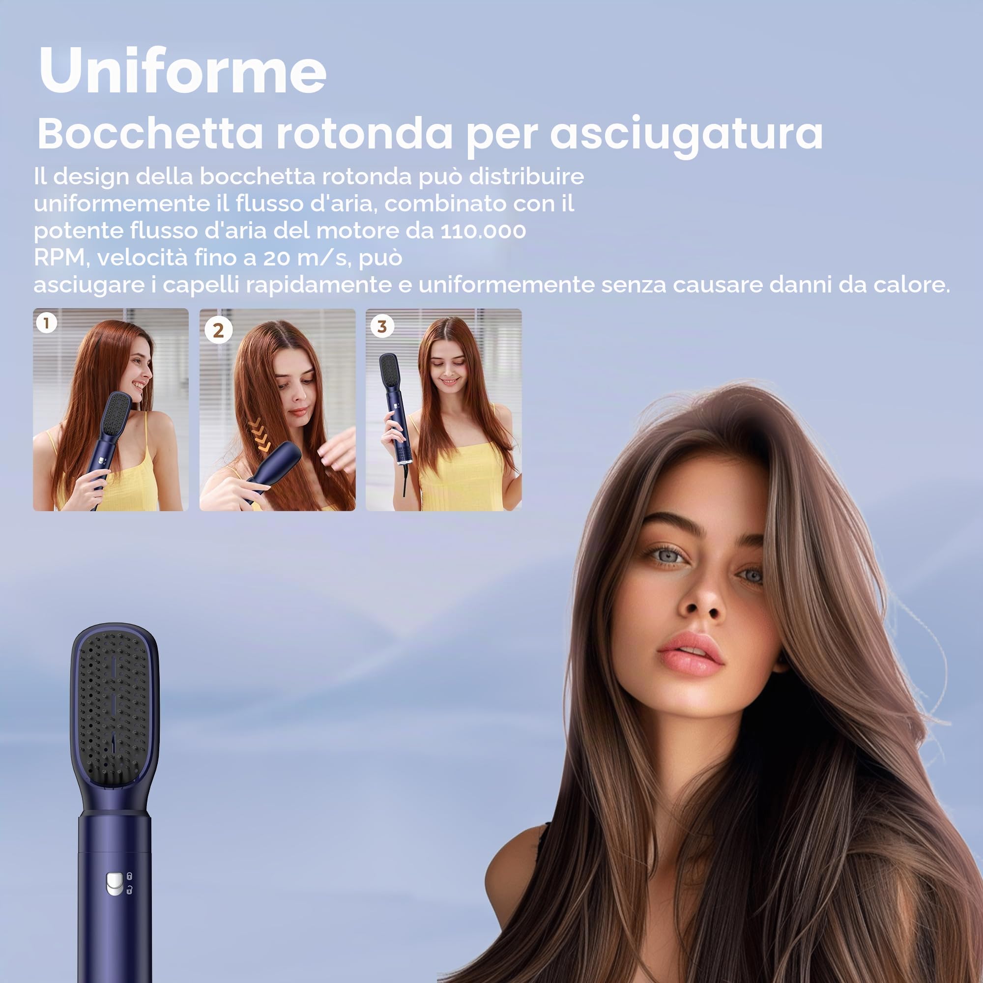 Pro Airstyler 6 in 1 Styler, Phon Spazzola con 2 Rulli Riscalda-Aria da 32mm e Tecnologia Ioni | 1000W per Asciugare, Lisciare, Dare Volume e Creare Ricci per Tutti i Tipi di Capelli
