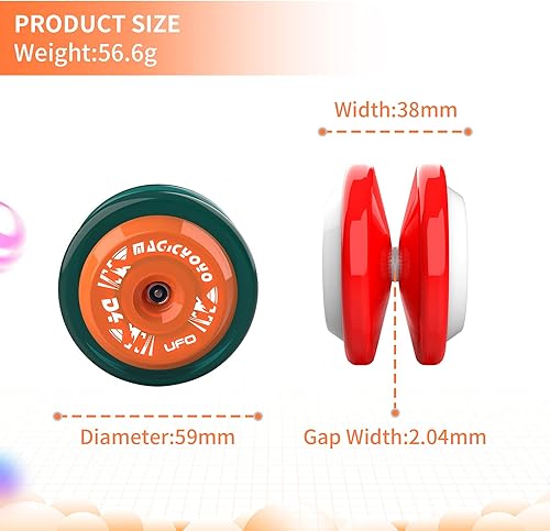 Miniatura 3 de YOSTAR Paquete de 2 Yoyo D4 OVNI, Looping Yoyo para niños, Yoyo profesional 2a Truco Yoyo, Yoyo de plástico, ideal para principiantes con 10 cuerdas