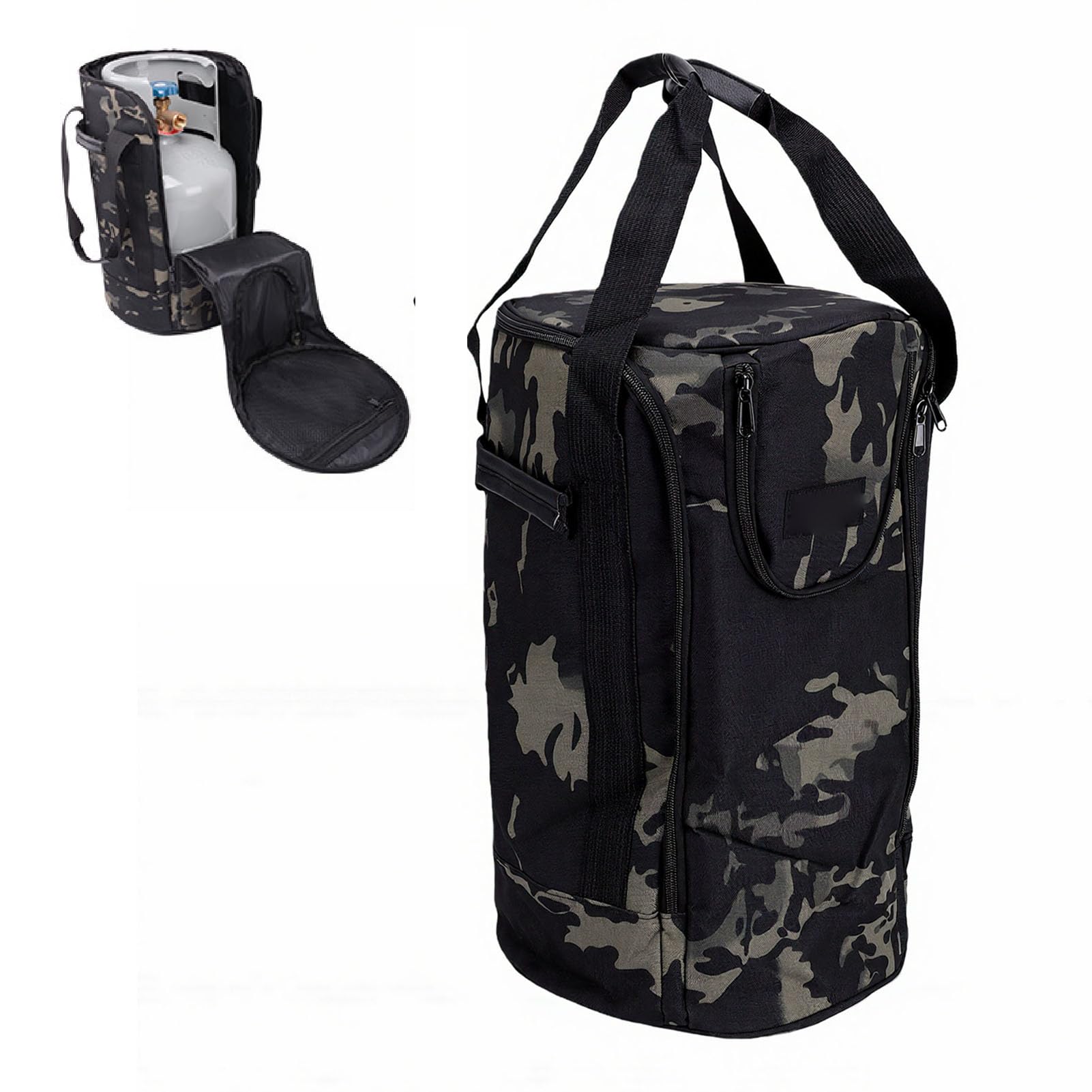 Plyisty 5kg Gas Cylinder Storage Bag, Heavy Duty 900D Polyester Gas Tank Bag with Reinforced Stitching Coating for Outdoor Camping Hiking