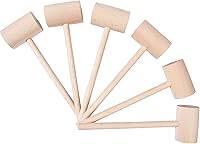 TDOCK 6-Pack Natural Hardwood Crab Lobster Mallets - Wooden Seafood Hammers for Easy Shell Cracking