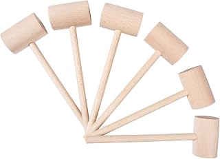 TDOCK 6-Pack Natural Hardwood Crab Lobster Mallets - Wooden Seafood Hammers for Easy Shell Cracking