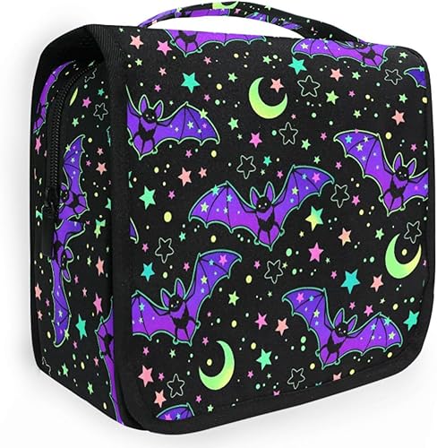 Miniatura 19 de Neceser colgante con calavera y mariposa de llama, bolsa de maquillaje de viaje para artículos de tocador, organizador de artículos de aseo portátil