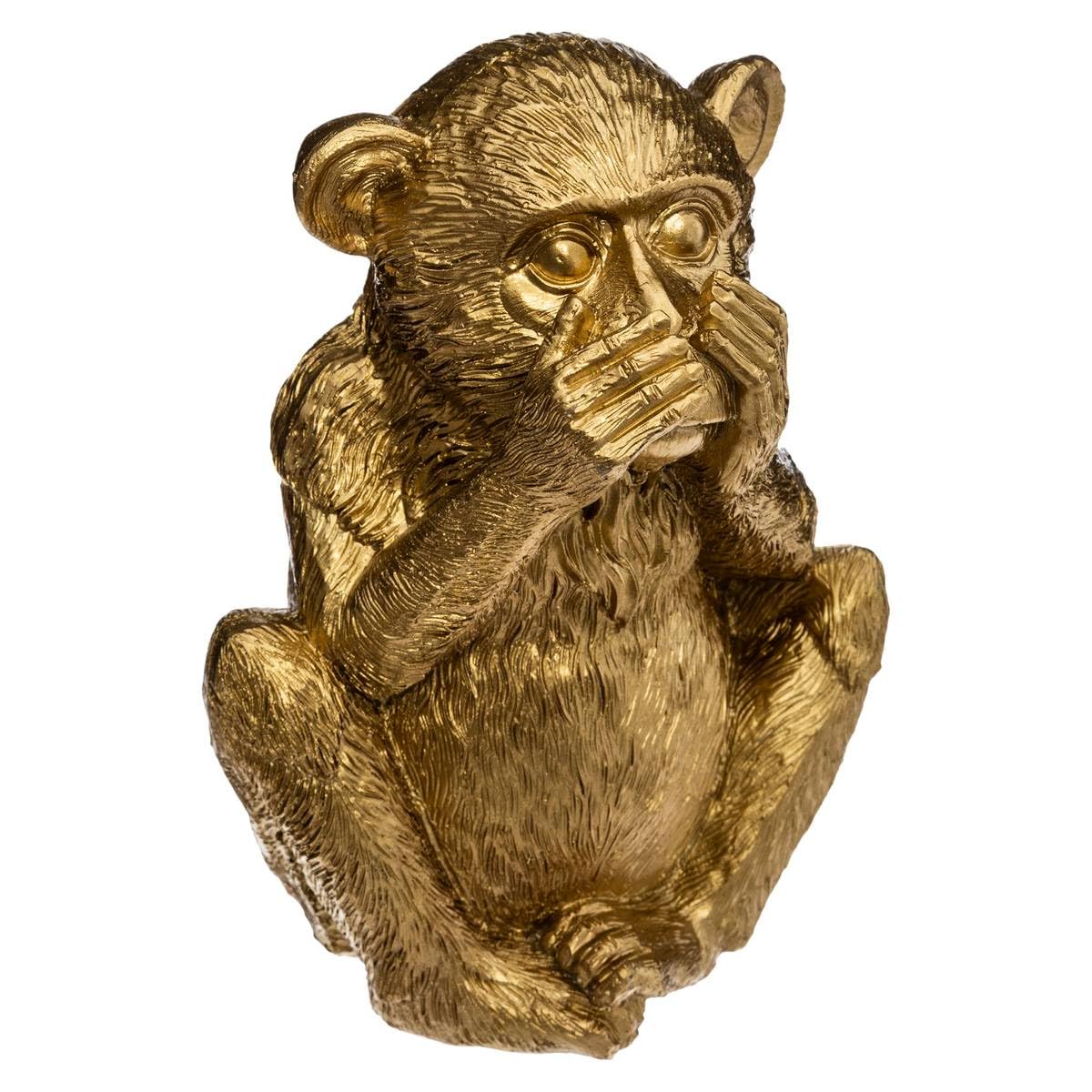 Lot de 3 Singes Sagesse en Résine Or H 17 cm - Atmosphera