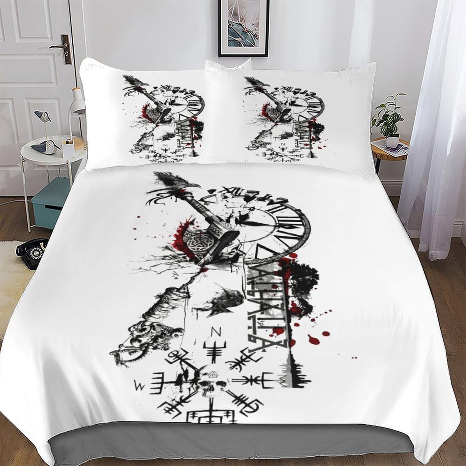 Housse de couette 220x240cm Viking en microfibre douce et facile à repasser