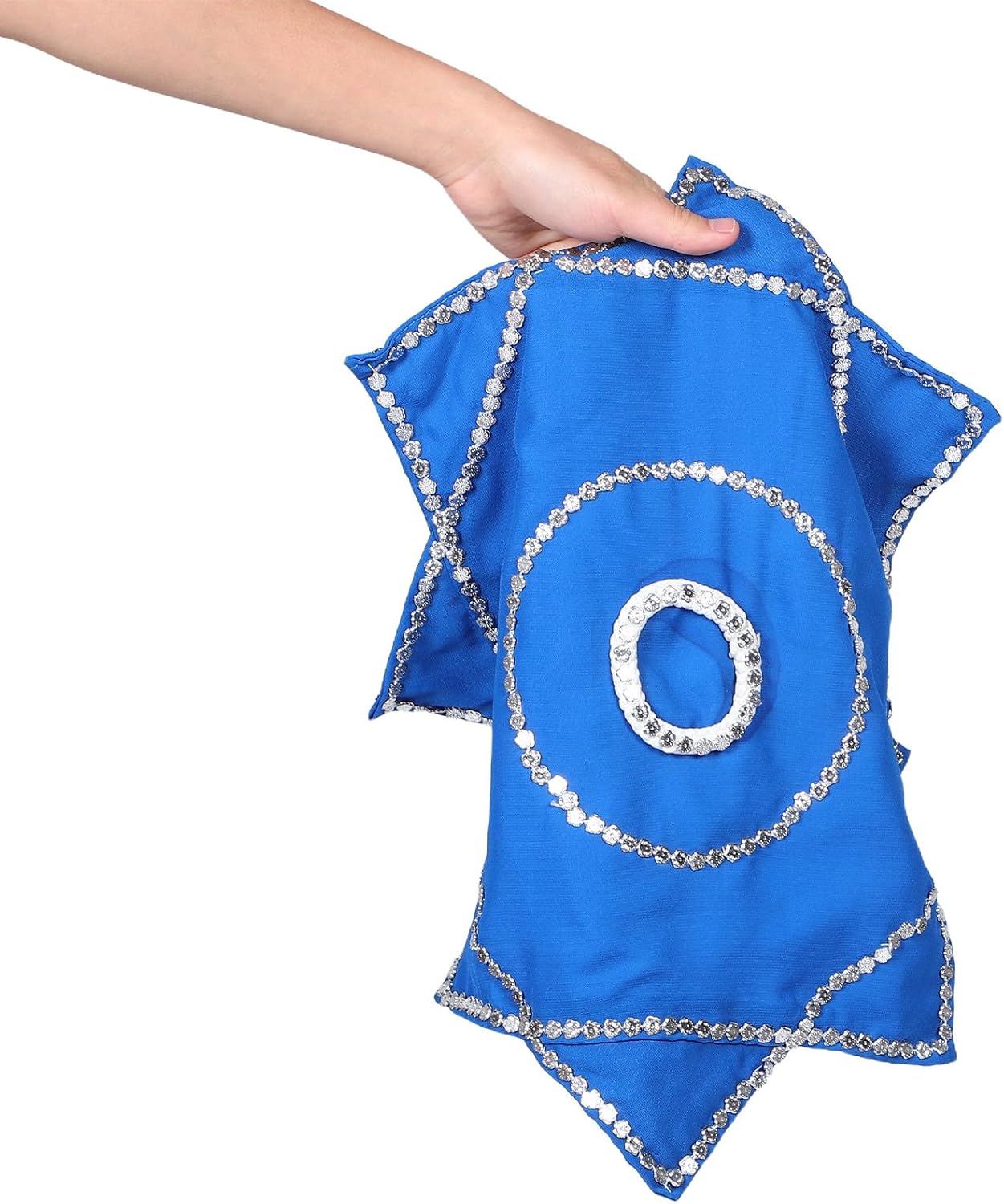 Dance Handkerchiefs 1 Pair Blue Octagonal Yangko Scarves Masquerade Dance Props for Adult Folk Stage Performance and Party AccessoriesNO.3943