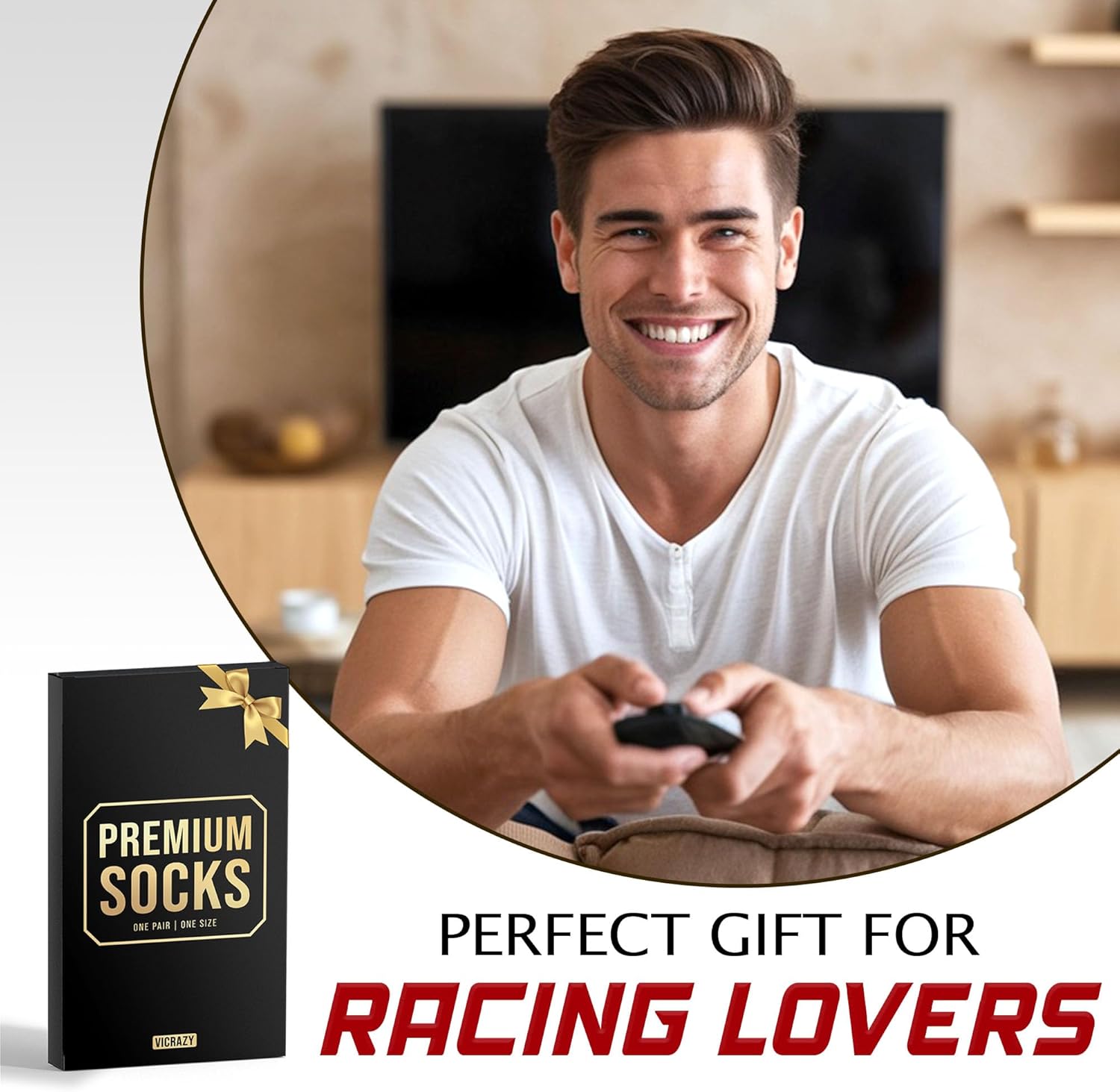 VICRAZY Racing Car, Sport Car Socks for Men, Women - Formula 1 Gifts, Racing Socks, Stocking Stuffers for Men, Women - Image 4