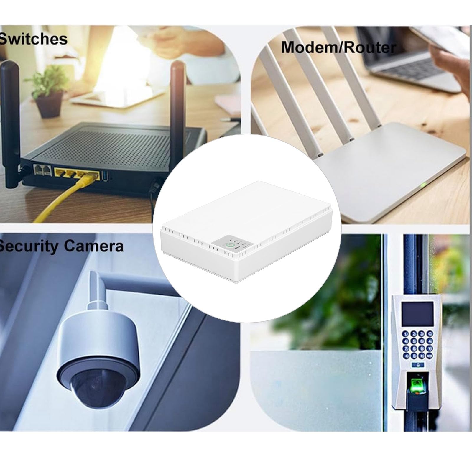 Generic Mini Dc backup kamera routera biały 85‑265V zasilacz awaryjny do awaryjnego zasilania wyjściowego, materiał ABS (wtyczka EU)