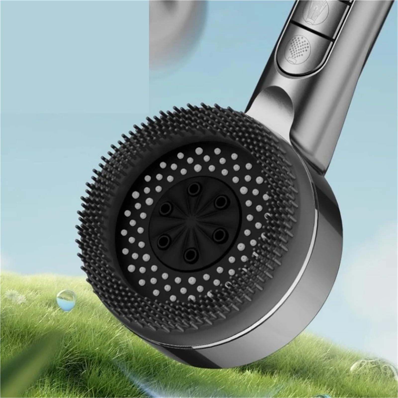 Soffione Bagno a 4 modalità Soffione Bagno ad Alta Pressione Soffione Bagno con Massaggio ad Acqua con Arresto con Un Tasto e Bagno a Pioggia con Elemento filtrante per Bagni(Black)