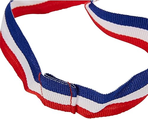 Miniatura 3 de Juvale Paquete de 6 medallas de oro con bandera estadounidense y cinta para competiciones deportivas y torneos, medalla de 2.7 pulgadas con cinta de