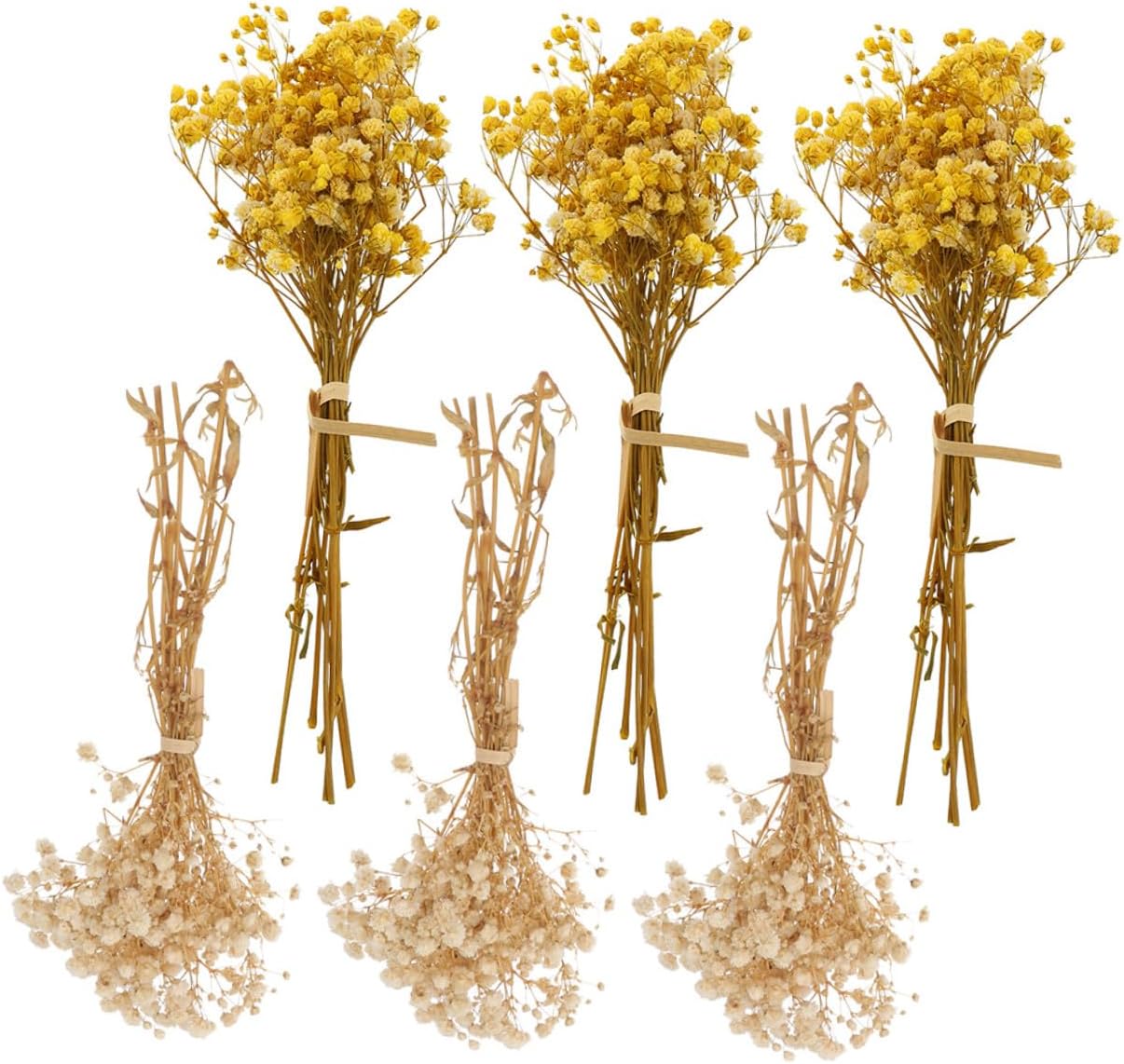 6pcs Dried S Breath Flowers Bouquet Natural Artificial Gypsophila Stems Mini Floral Arrangements for Wedding Centerpieces Home Decor Party Decorations