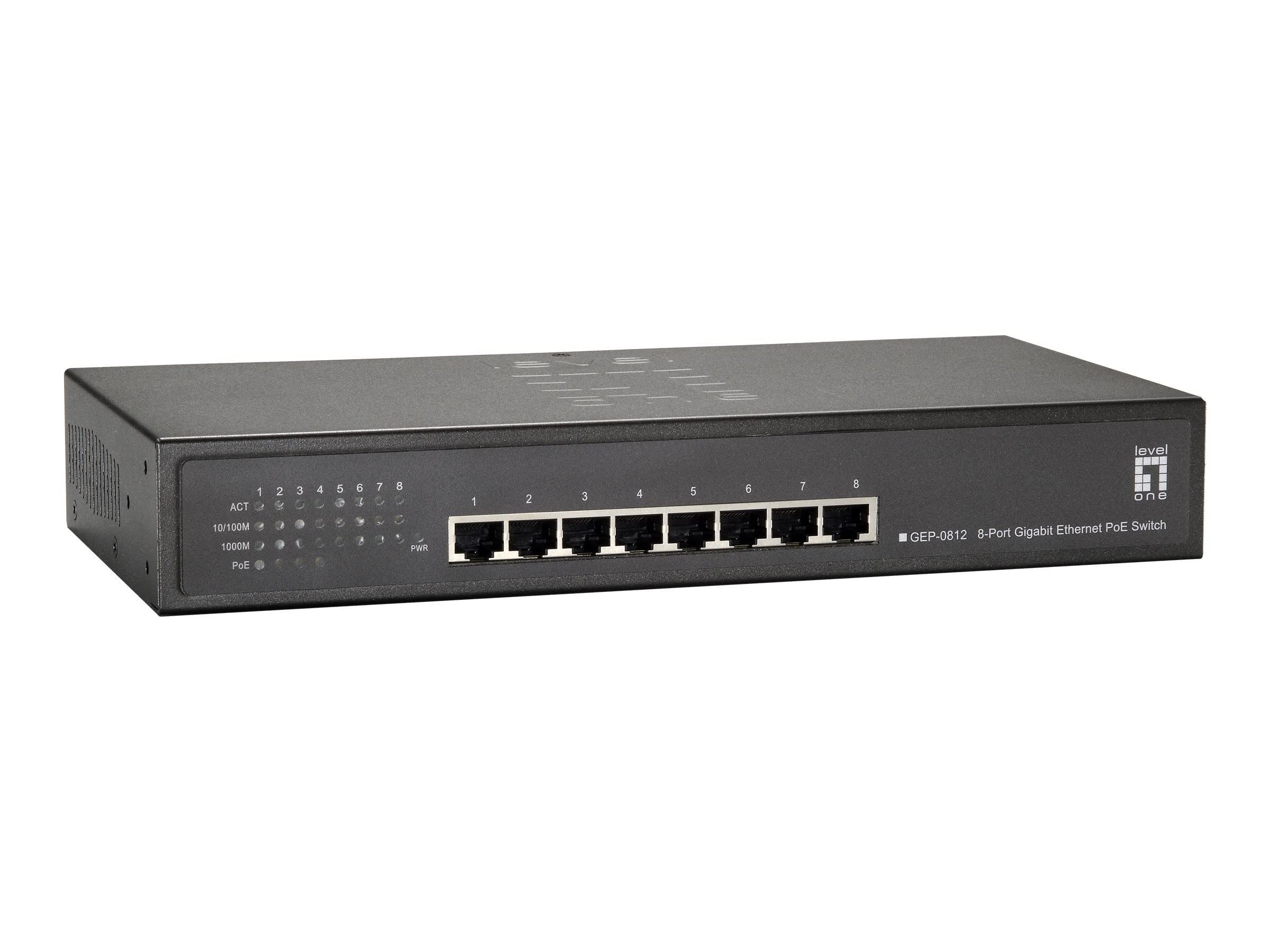 LevelOne Switch Gep-0812 8p:4 porte Gigabit e 4 porte PoE Gigabit