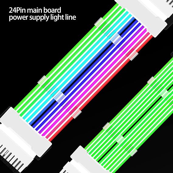 Addressable RGB Power Extension Cable, 24 Pin/2x8Pin/3x8Pin ATX RGB Cable, RGB ARGB Extension Cable, PC Internal Components for Motherboard Connector