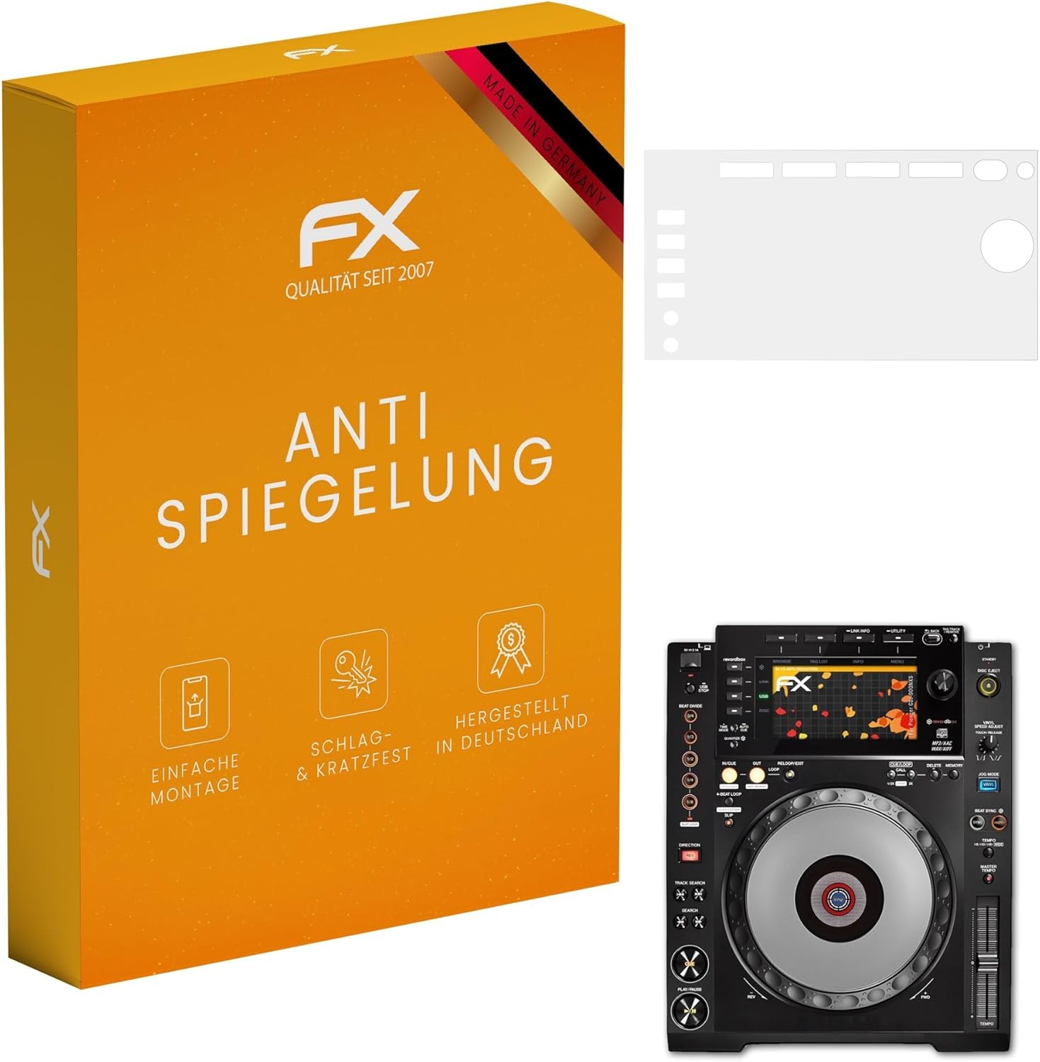 atFoliX Screen Protector compatible with Pioneer CDJ-900NXS Screen Protection Film, anti-reflective and shock-absorbing FX Protector Film (3X)