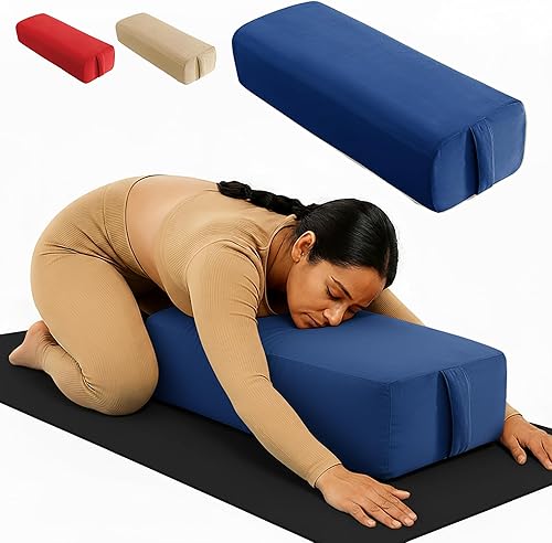 Almohada de yoga para meditación y apoyo, almohada de triple capa para yoga restaurativo, cojín de apoyo para entrenamiento de ejercicio, funda