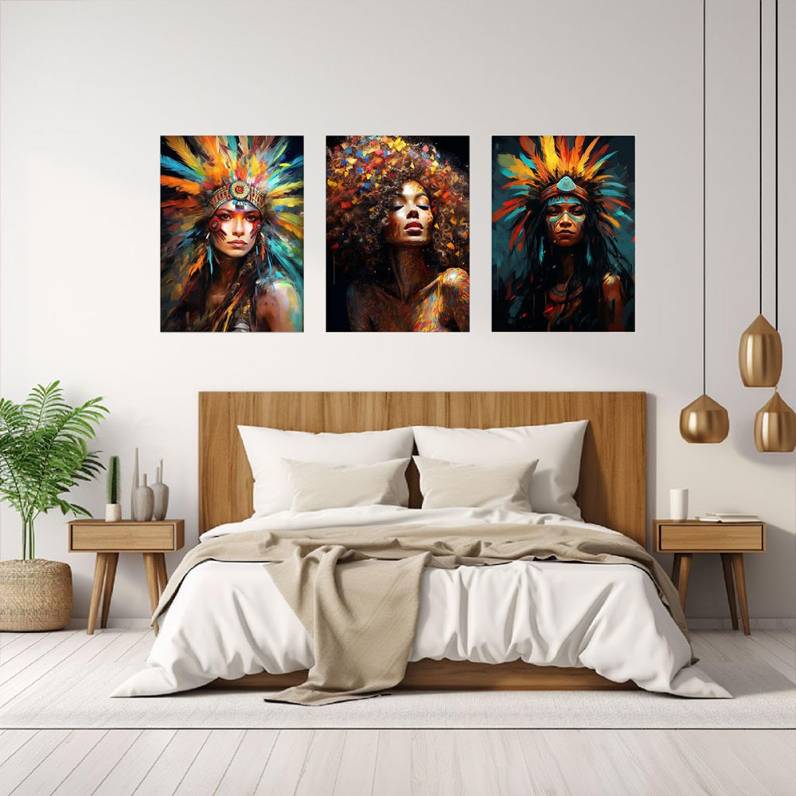 Amazon.co.jp: SHYAMIC 抽象的なカラフルな絵画, アフリカ系