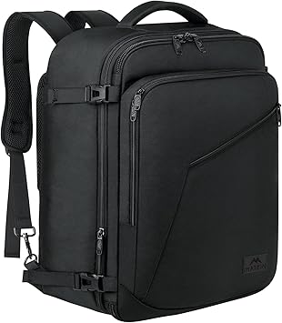 MATEIN 45L Travel Backpack, Large Carry on Backpack for Men Women, Water Resistant Lightweight Expandable Daypack, Business Weekender Backpacks, Gifts for People who Travel, Black