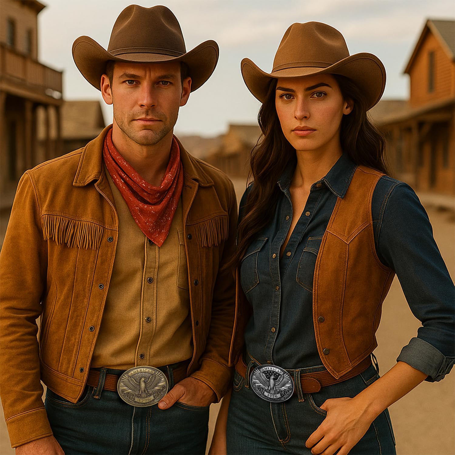 Superkred Western Belt Buckles for Men - Eagle American Flag Belts Buckles for Women | Cowboy Belt Buckle - Image 6