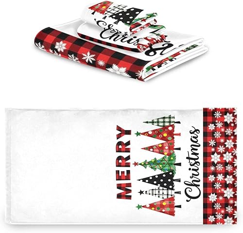 Miniatura 8 de Juego de 3 toallas de baño con diseño de copos de nieve para árbol de Navidad, toallas de mano para el hogar, baño, hotel, gimnasio, natación,