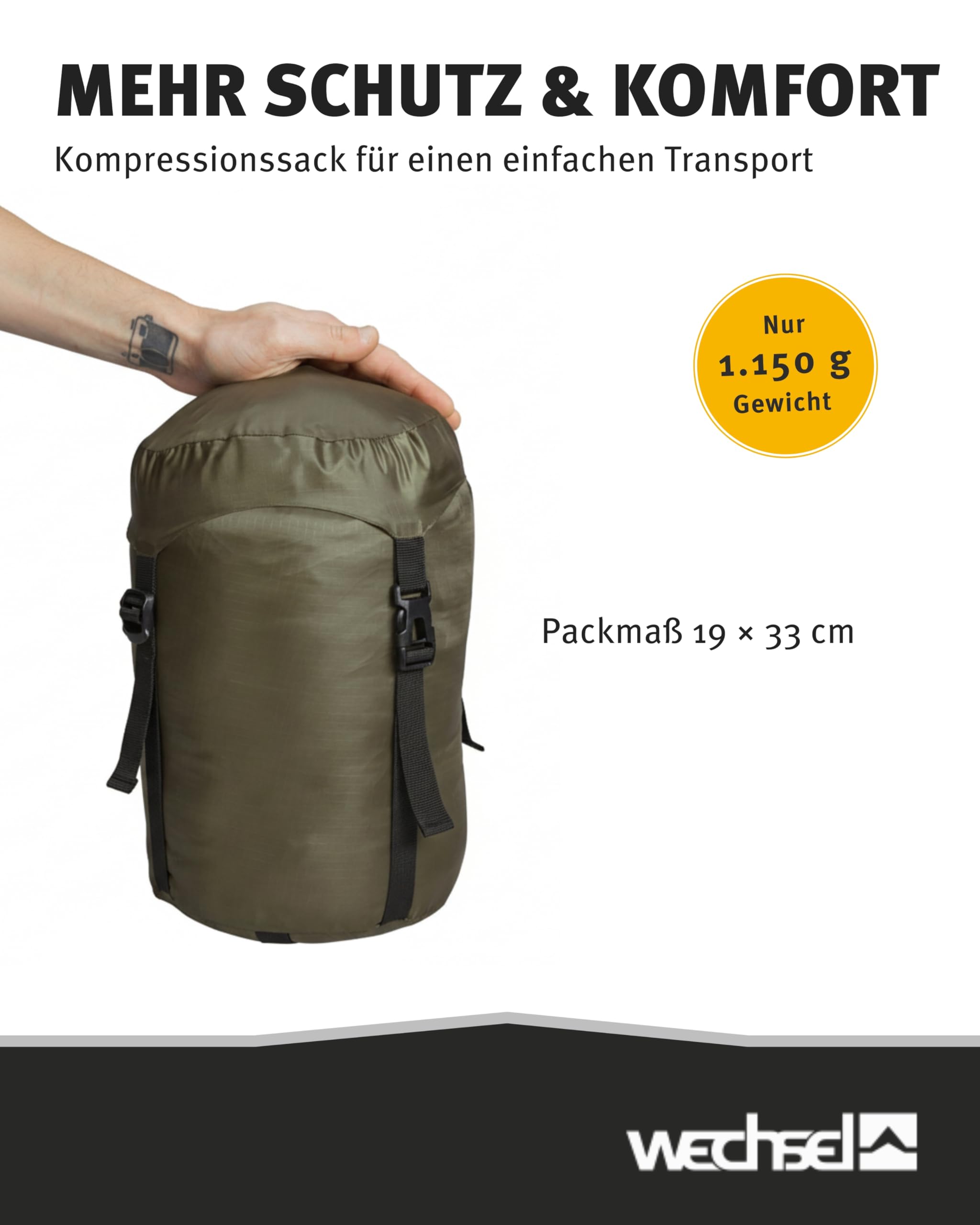 Wechsel Mumienschlafsack Wildfire 0 °C I 4-Jahreszeiten Schlafsack I Kompakt & leicht I Für Temperaturen von 0°C bis 10°C I Ideal für Camping & Outdoor I Größe M