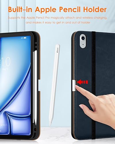 Miniatura 2 de DTTO Funda para iPad Air de 11 pulgadas M3M2 (20252024), iPad Air de 5  4 Generación (20222020), Funda Folio de Negocios de Cuero Premium con