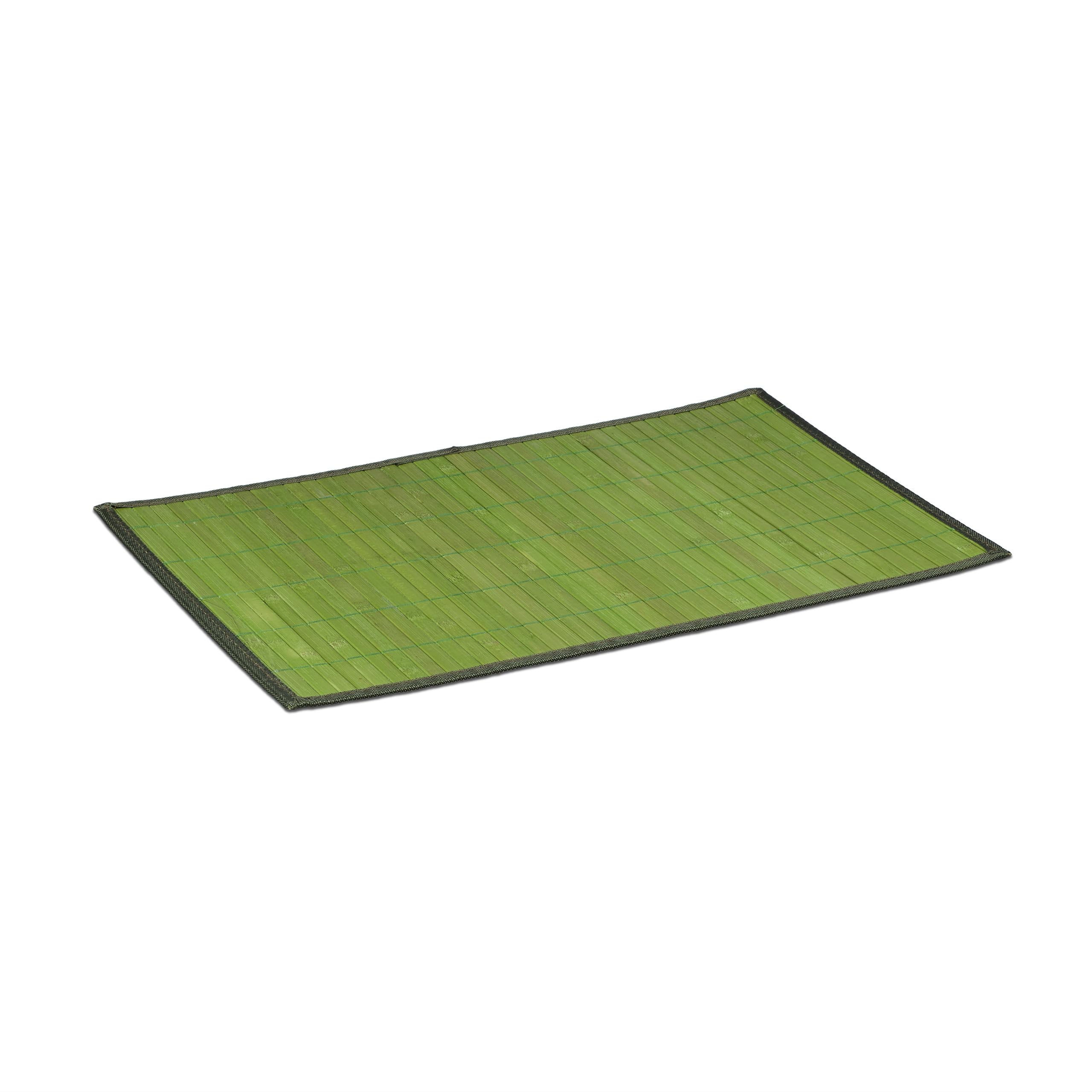 Lot de 12 Sets de Table en Bambou, Dessous antidérapant, faciles à Nettoyer, 30 x 45 cm, Vert