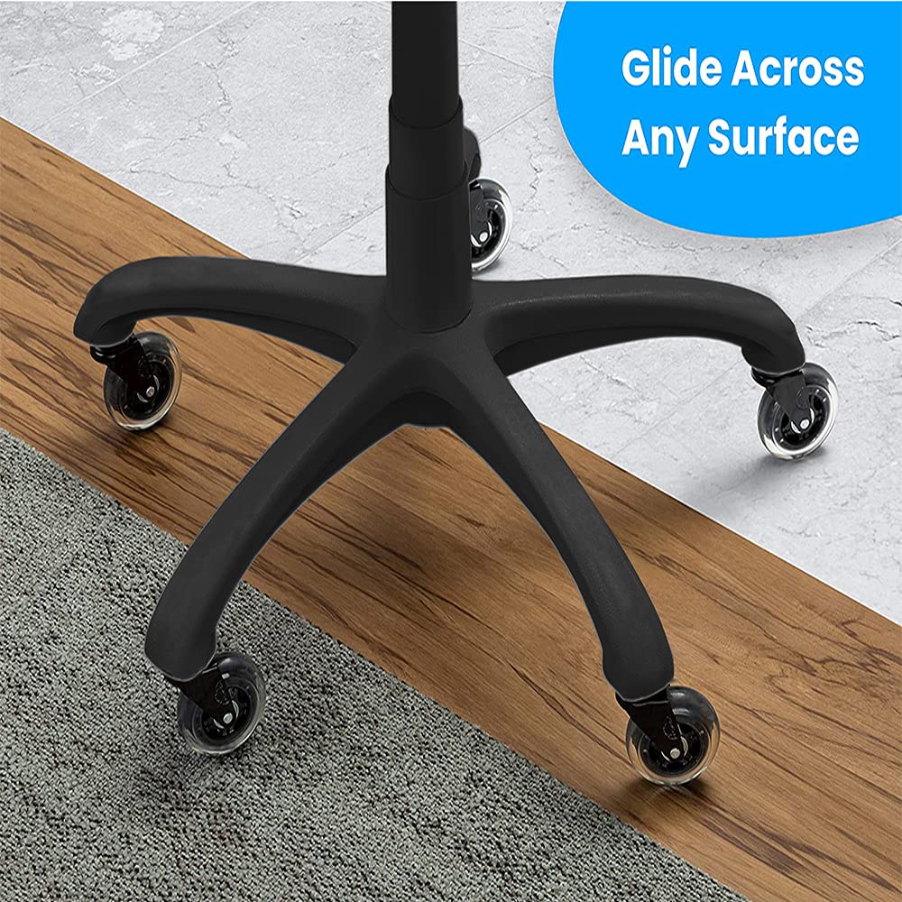 2xhome Mid Century Office Chair with Arms Wheels Modern Desk Chair Ergonomic Executive Chair Mid Back PU Leather Arm Rest Tilt Adjustable Height Swivel Task Computer Conference Room (Casters)
