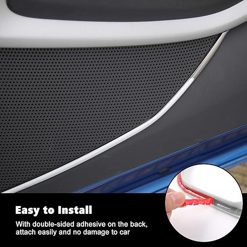 Miniatura 6 de Cubierta interior de la puerta Decoración del panel de altavoz de audio Accesorios interiores para Chevrolet Camaro 2017-2022 (cromo)