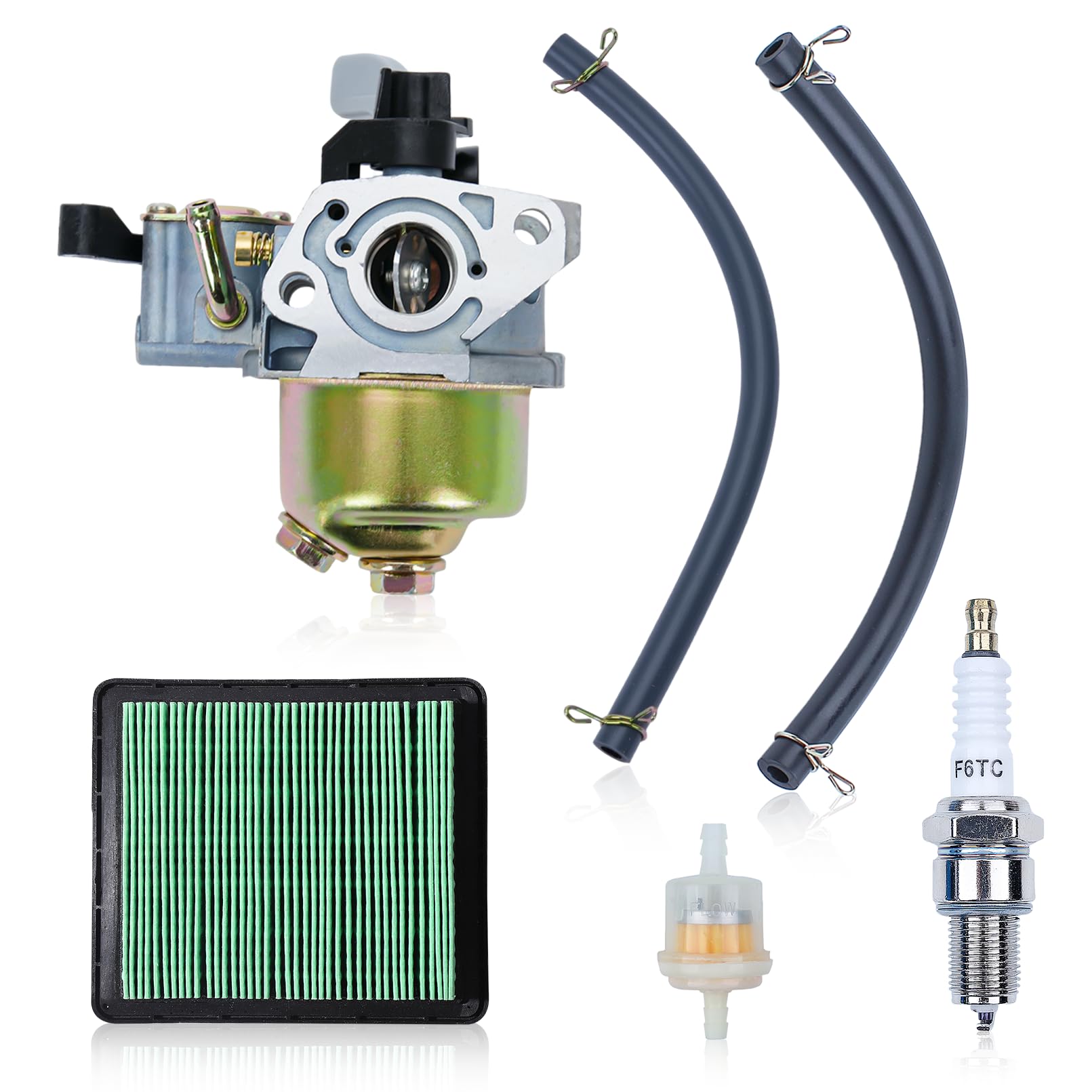 Adefol Kit de carburador para motores Honda GXH50, GX100, G100, G150, Incluye carburador con línea de combustible, filtro de aire y bujías, filtro de combustible y bujías, repuesto 16100-Z4E-003