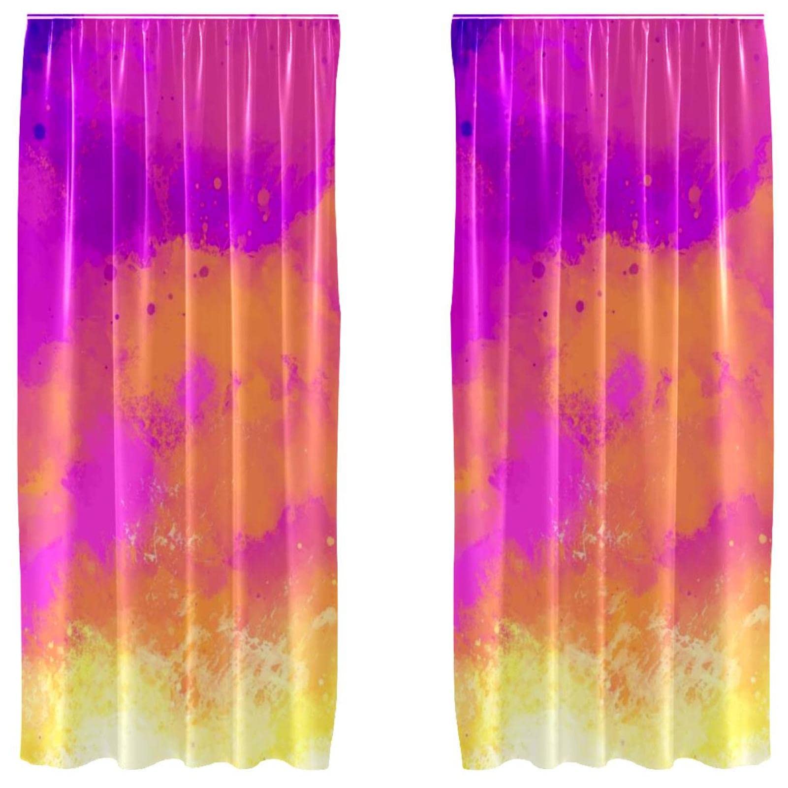Cortinas opacas bloqueadoras de luz solar con degradado rosa suave textil microfibra lavable