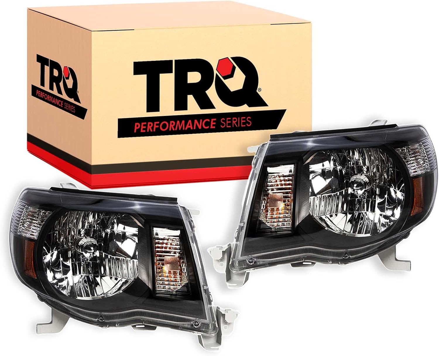 TRQ Performance Driver and Passenger Headlight Assembly Set for 2005–2011 Toyota Tacoma