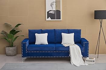 Amazon.com: Kingway Sofas, 3 Seat, Blue : Home & Kitchen