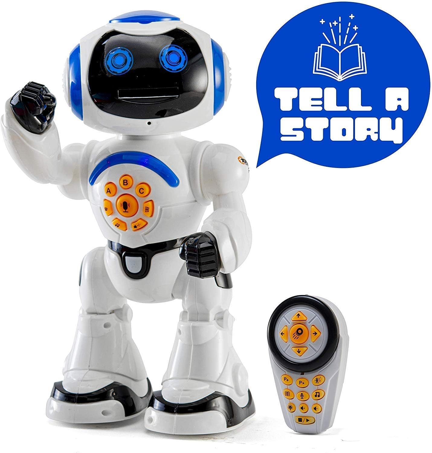 Generico Interaktywny pilot zdalnego sterowania Robot Maxi Pilot Zdalne chodzenie Taniec Mówiący Dyski Dyski Opowiadanie Historii Programowalny Nagrywanie i powtarzanie głosu Maxi Robot z pilotem