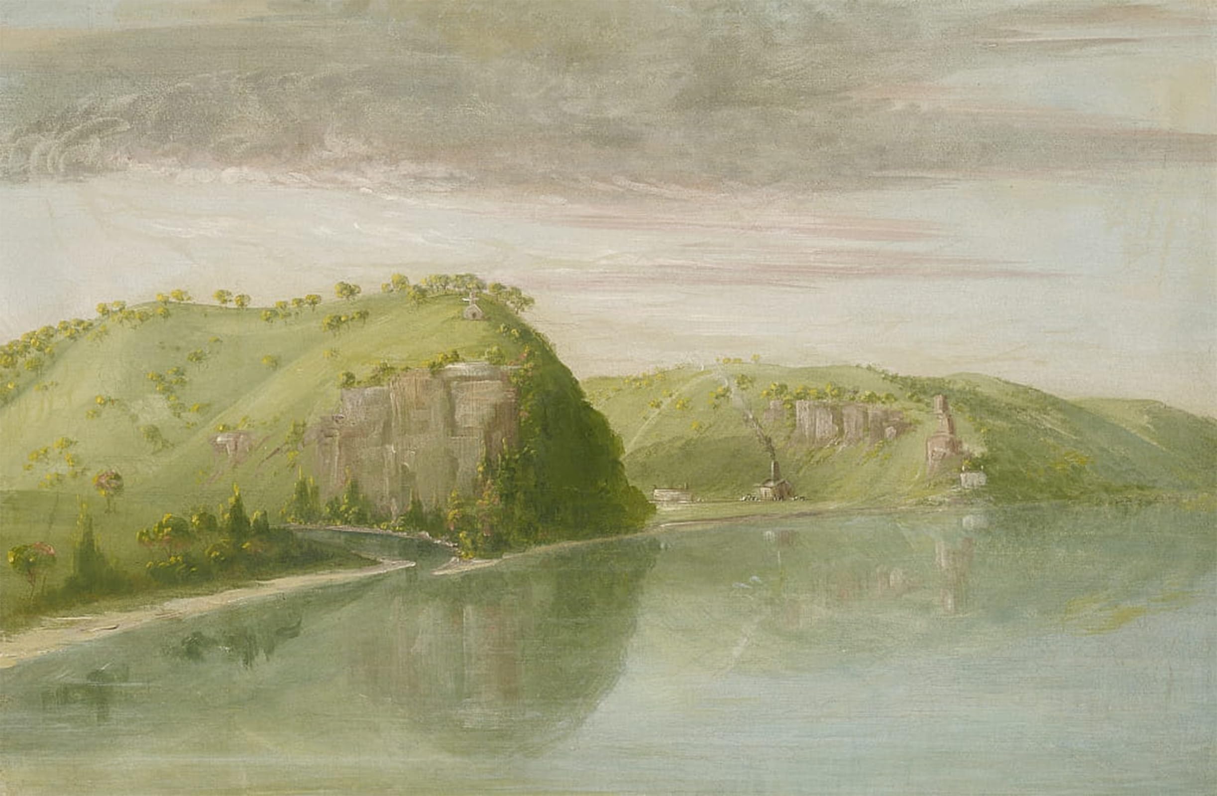 Artxlxxbn No Frame Famous Painting Canvas Artwork Graffiti Print Dubuque's Grave By George Catlin Portrait Canvas Image For Home Decor 60X90cm