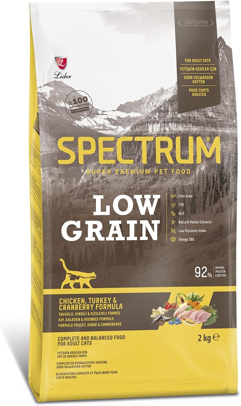 SPECTRUM LOW GRAIN Premium Adult Dry Food Low Grain Chicken, Turkey