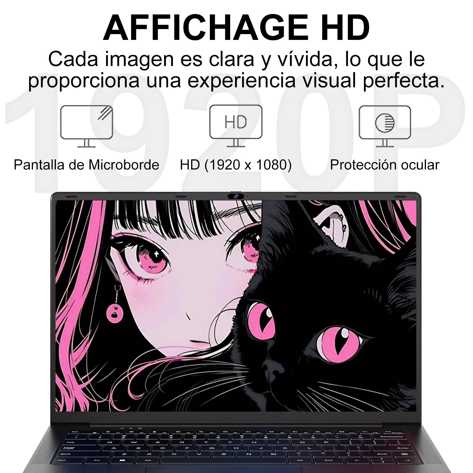 Ordenador Portátil 14 Pulgadas Celeron N5095 Upto 2,9 GHz Portatiles 8GB RAM 256GB SSD TF 1TB LPDDR4 Win11 5G WiFi 1920*1080 FHD mini HDMl Laptop Película Protectora Español - Oro Cuerpo Metálico-69