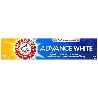 ARM & HAMMER Advance White Extreme Whitening with Stain Defense Toothpaste, 6 oz (Pack of 4)