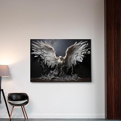 Miniatura 3 de Angel Wings Canvas, Serenity Art Print, Wall Art, Angel Prints, colorful art, abstract canvas art