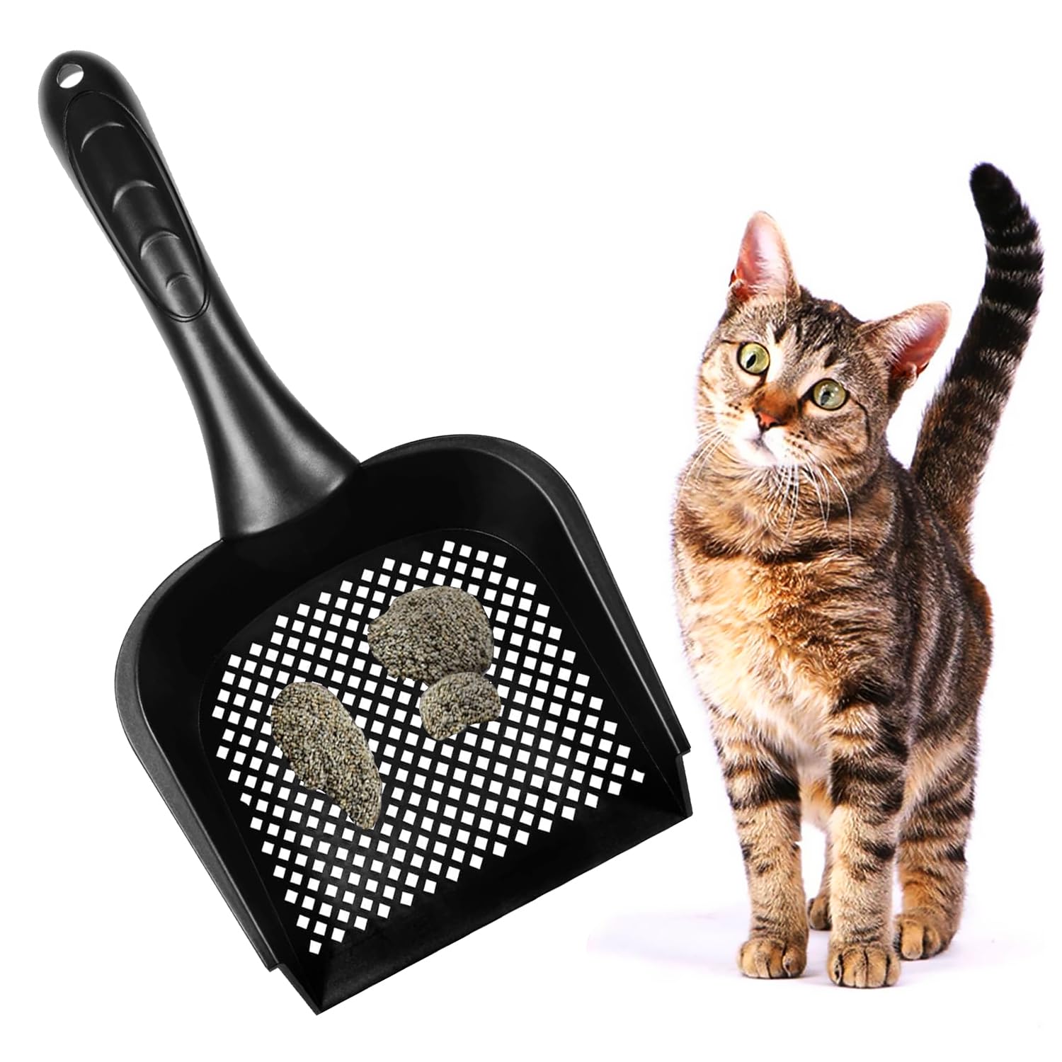 YHRY Cat Litter Scoop, Cat Fine Sand Scooper,Pet Poo Shovel Kitty Pet Scoop,Little Sifter Scoop,Pet Shovel Scoop,Pet Reptile Terrarium Bedding Litter Cleaner Scoop for Cat Tortoise Snake(2.5mm Hole)