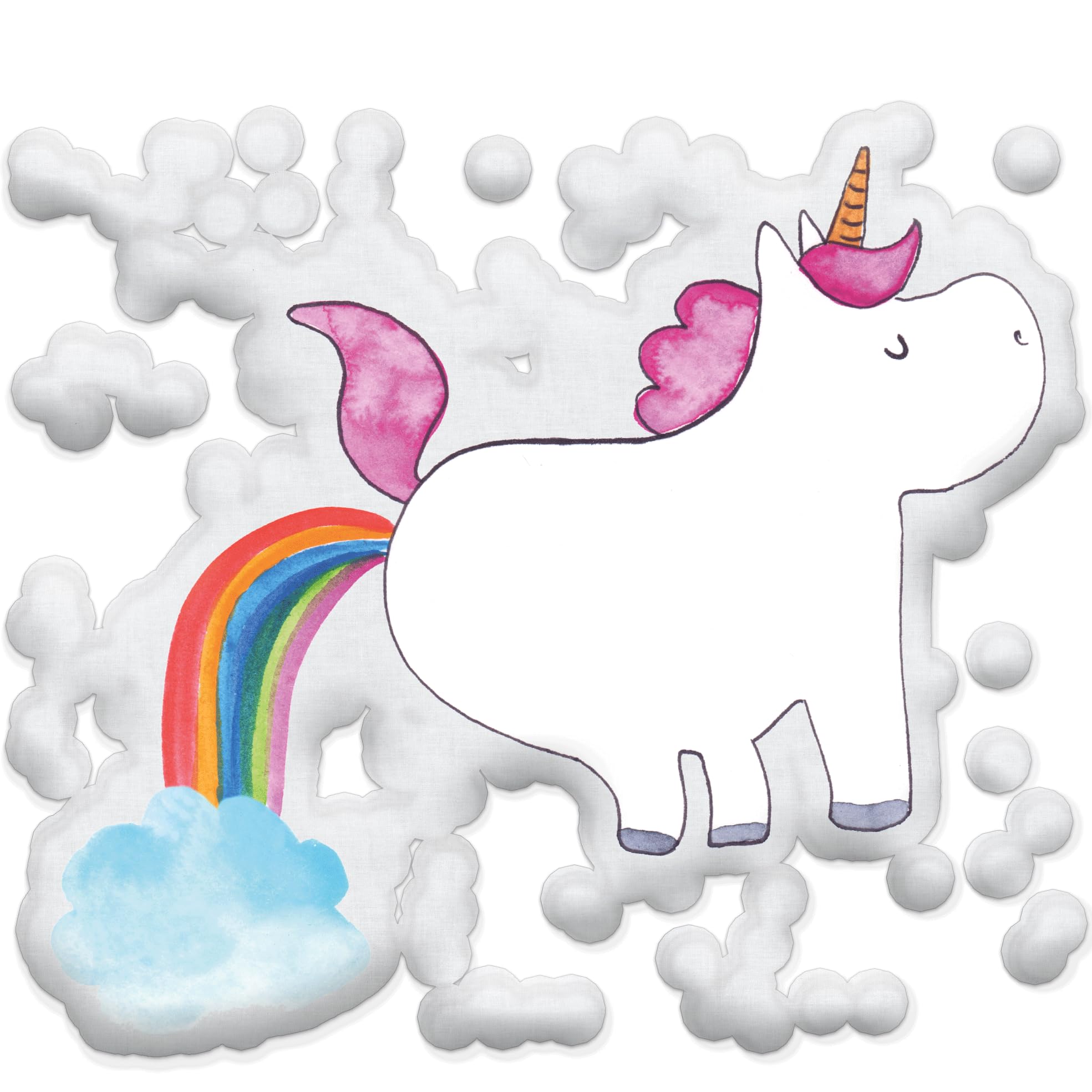 Mr. & Mrs. Panda Personalisiertes Kissen Kuscheltier Einhorn Pupsen 25 cm - Personalisierte Geschenke, Kuschelkissen Für Reisen Personalisiert, Kinderkissen Mit Namen, Unicorn, Freundin, Regenbogen