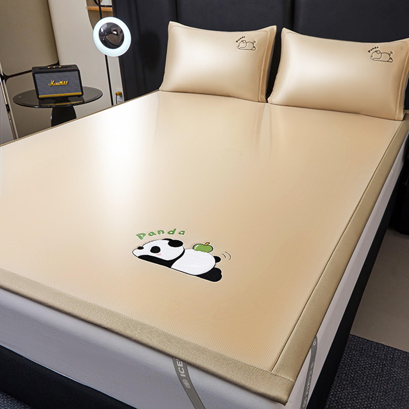 KXCVBNKLJ Ice Silk Mattress Topper ， Cooling Ice Silk Summer Sleeping Mat Topper Pad Folding Multicolor Multiple Sizes(Gold,200x220cm)