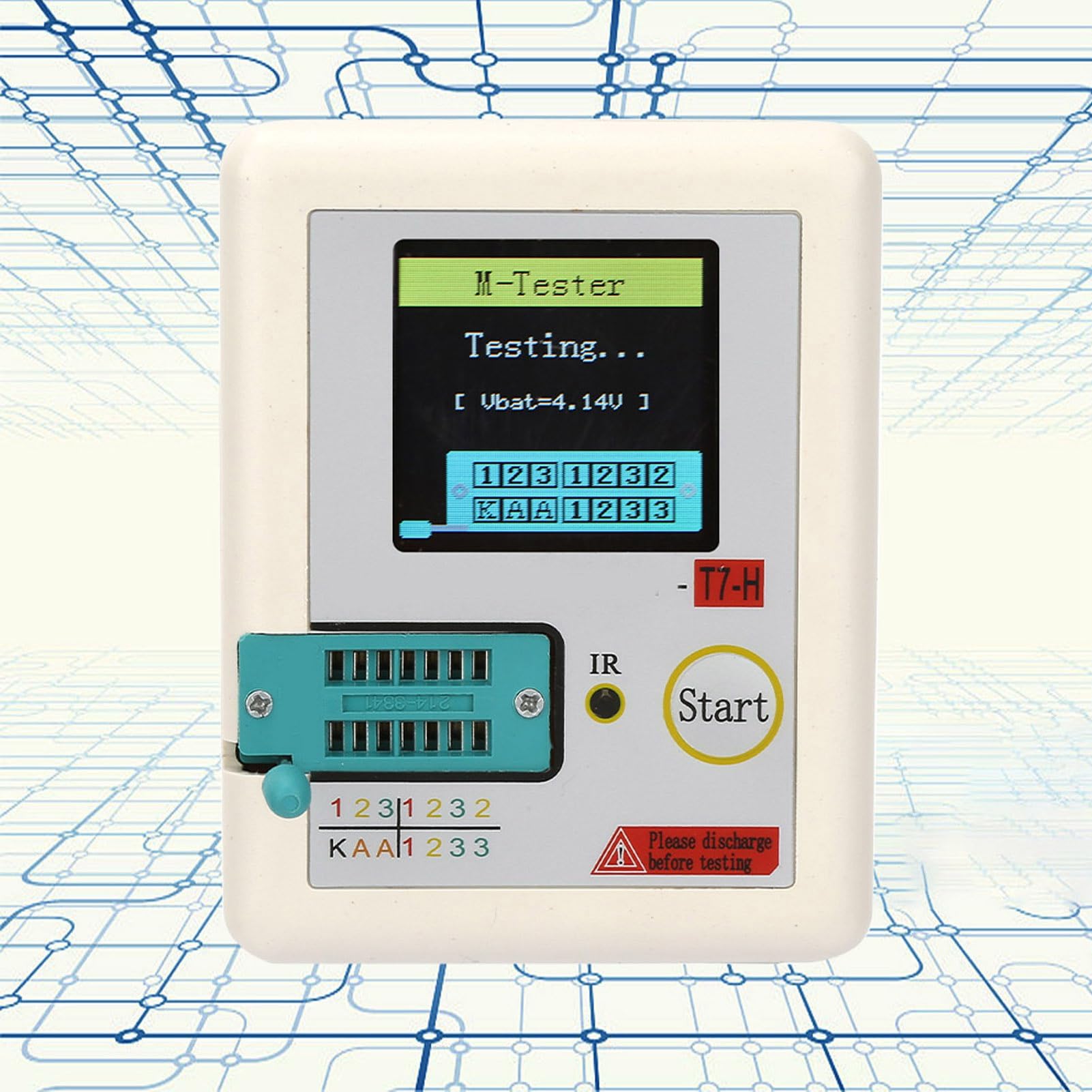 TC-T7-H TFT Transistor Tester Diodo Triodo Capacitancia Pantalla gráfica Detector de calibración automática multifunción